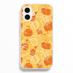 Drawn Pumpkin Pattern  -  Phone Case for iPhone 16 Plus
