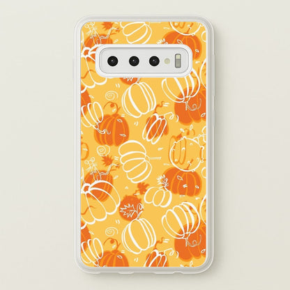Drawn Pumpkin Pattern  -  Phone Case for Galaxy S10