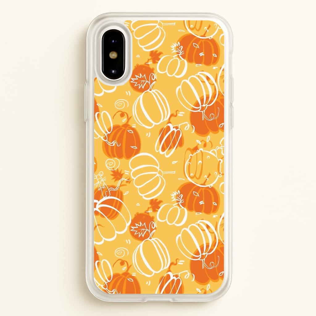 Drawn Pumpkin Pattern  -  Phone Case for iPhone X / XS