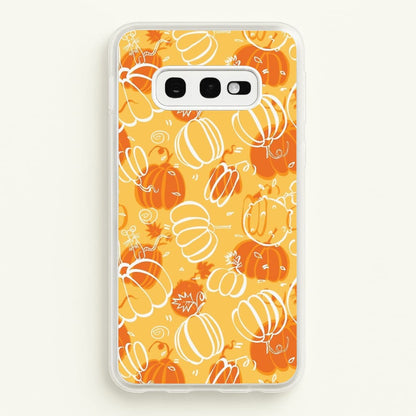Drawn Pumpkin Pattern  -  Phone Case for Galaxy S10e
