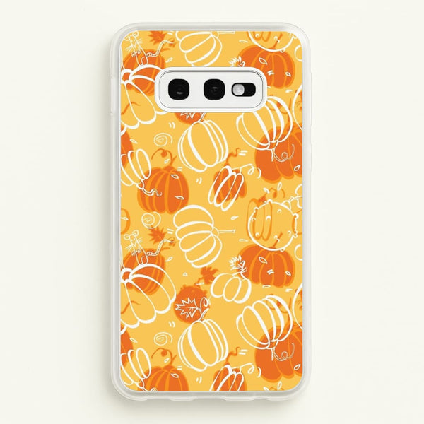Drawn Pumpkin Pattern  -  Phone Case for Galaxy S10e