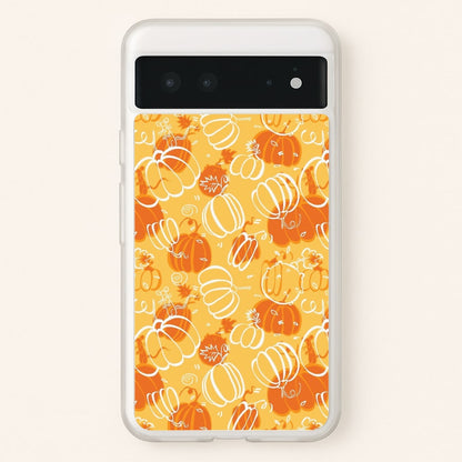 Drawn Pumpkin Pattern  -  Phone Case for Google Pixel 6
