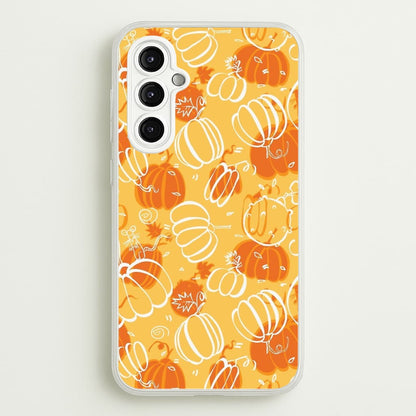 Drawn Pumpkin Pattern  -  Phone Case for Galaxy A14