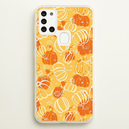 Drawn Pumpkin Pattern  -  Phone Case for Galaxy A21s