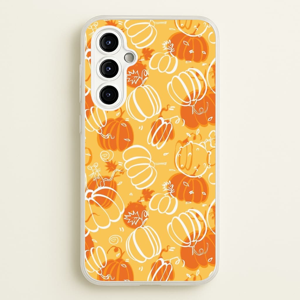 Drawn Pumpkin Pattern  -  Phone Case for Galaxy A54