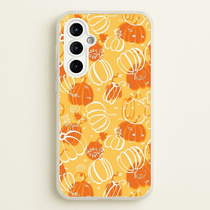 Drawn Pumpkin Pattern  -  Phone Case for Galaxy A54