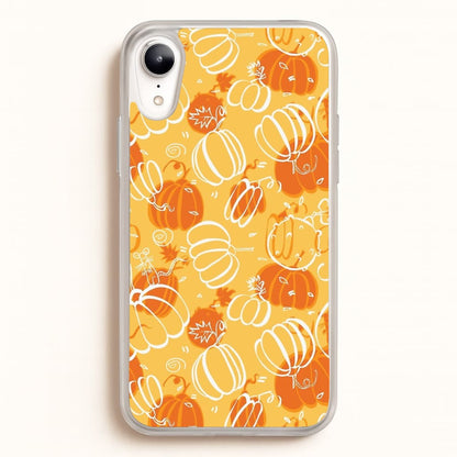 Drawn Pumpkin Pattern  -  Phone Case for iPhone XR