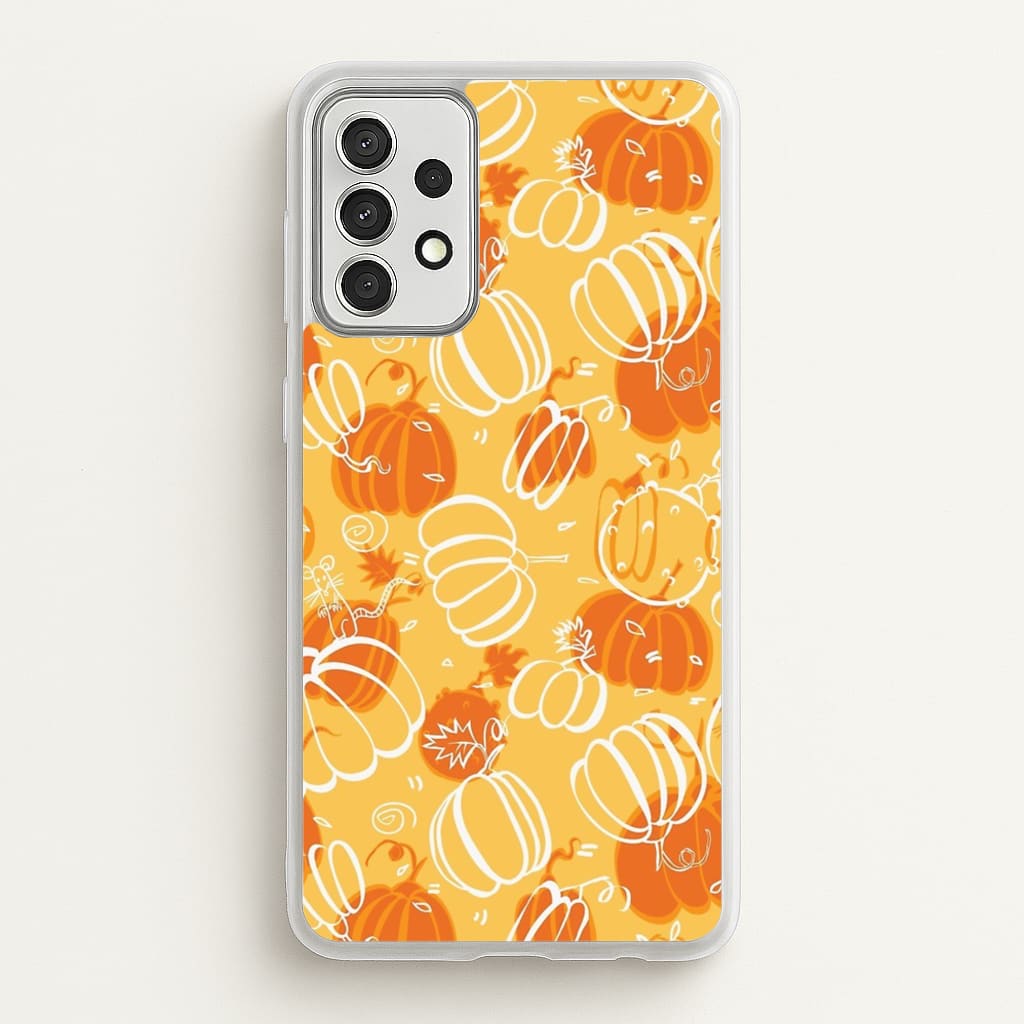 Drawn Pumpkin Pattern  -  Phone Case for Galaxy A52 / A52s