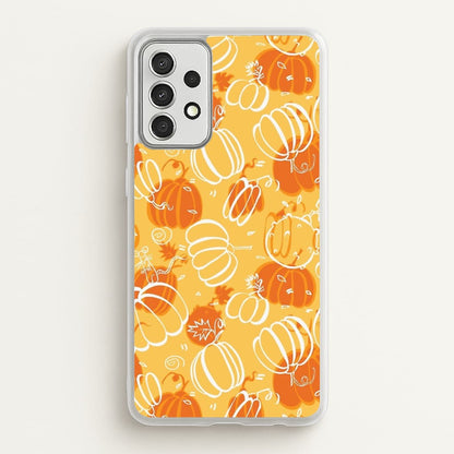 Drawn Pumpkin Pattern  -  Phone Case for Galaxy A52 / A52s