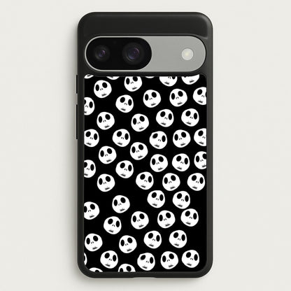 Jack Skellington Pattern - TNBC  - Christmas Phone Case for Google Pixel 9 / 9 Pro