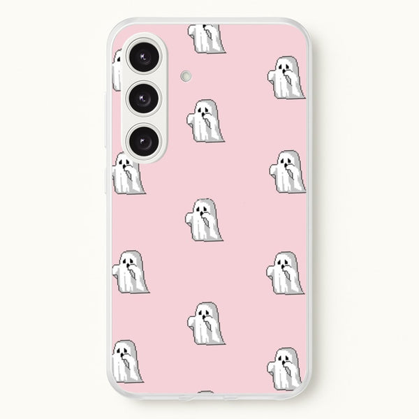 Pastel Pixel Ghost Halloween  -  Phone Case for Galaxy S24