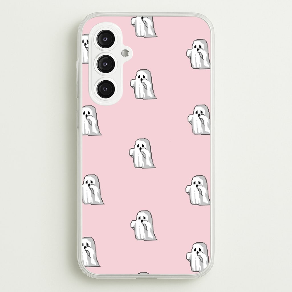 Pastel Pixel Ghost Halloween  -  Phone Case for Galaxy S23FE