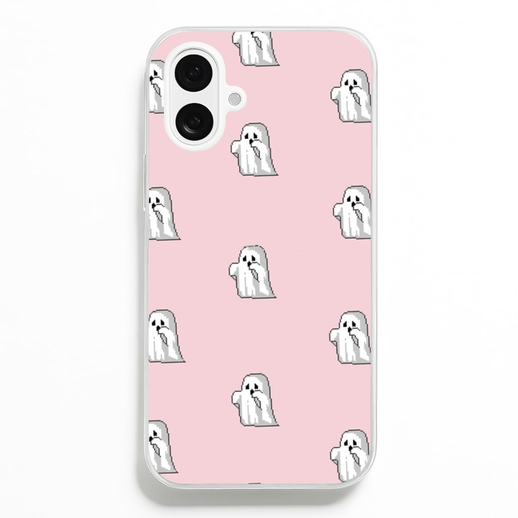 Pastel Pixel Ghost Halloween  -  Phone Case for iPhone 16 Plus