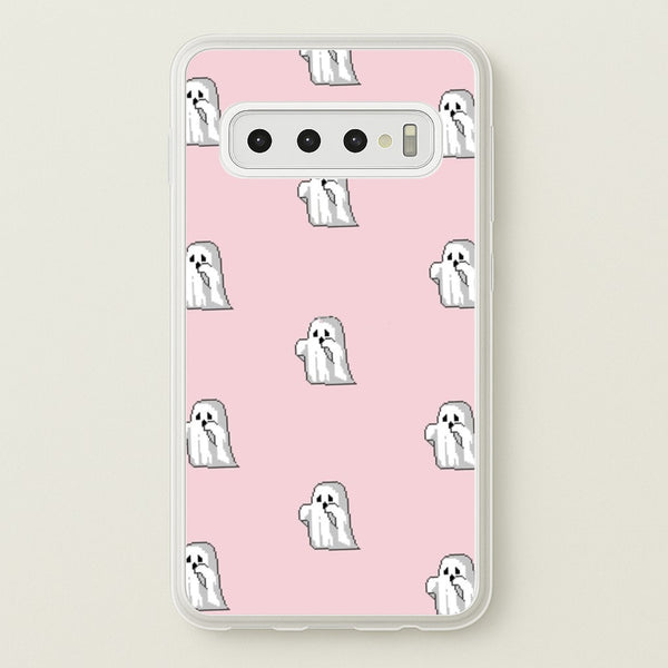 Pastel Pixel Ghost Halloween  -  Phone Case for Galaxy S10