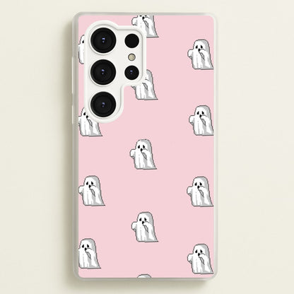 Pastel Pixel Ghost Halloween  -  Phone Case for Galaxy S25 Ultra