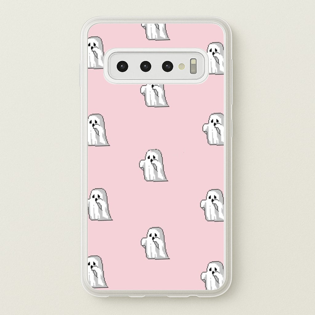 Pastel Pixel Ghost Halloween  -  Phone Case for Galaxy S10 Plus