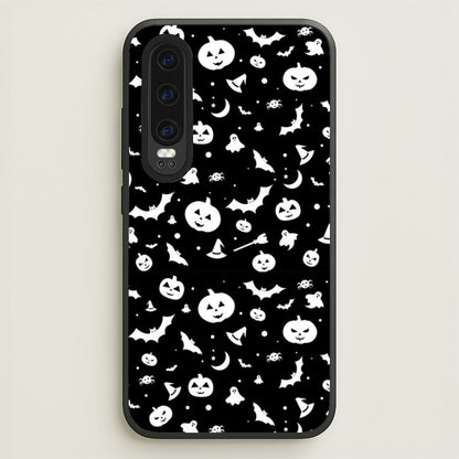 Black and White Halloween Pattern  -  Phone Case for Huawei P30