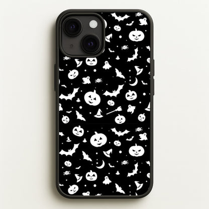 Black and White Halloween Pattern  -  Phone Case for iPhone 13