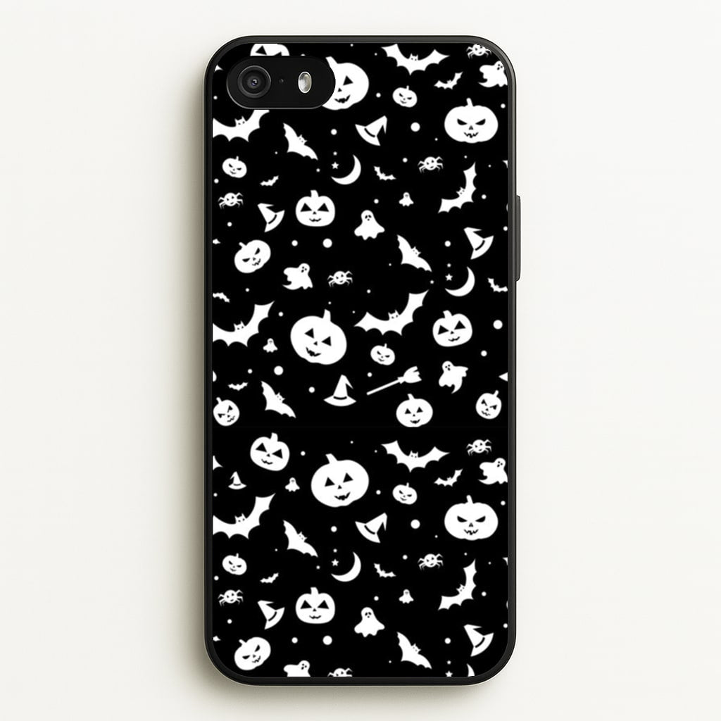 Black and White Halloween Pattern  -  Phone Case for iPhone 5 / 5s / SE 2016