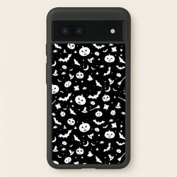 Black and White Halloween Pattern  -  Phone Case for Google Pixel 6a
