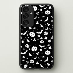 Black and White Halloween Pattern  -  Phone Case for Galaxy A55