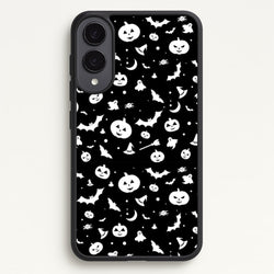 Black and White Halloween Pattern  -  Phone Case for Galaxy S25 Edge