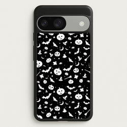 Black and White Halloween Pattern  -  Phone Case for Google Pixel 9 / 9 Pro