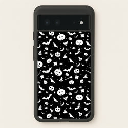 Black and White Halloween Pattern  -  Phone Case for Google Pixel 6