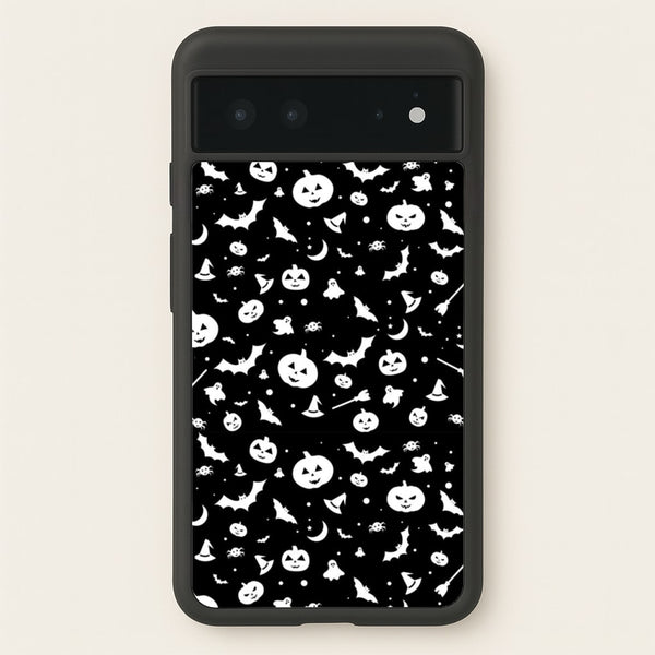 Black and White Halloween Pattern  -  Phone Case for Google Pixel 6