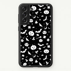 Black and White Halloween Pattern  -  Phone Case for Galaxy S21 Plus