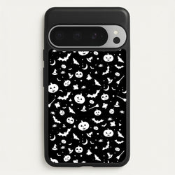 Black and White Halloween Pattern  -  Phone Case for Google Pixel 9 Pro XL