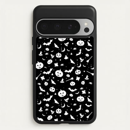 Black and White Halloween Pattern  -  Phone Case for Google Pixel 9 Pro XL