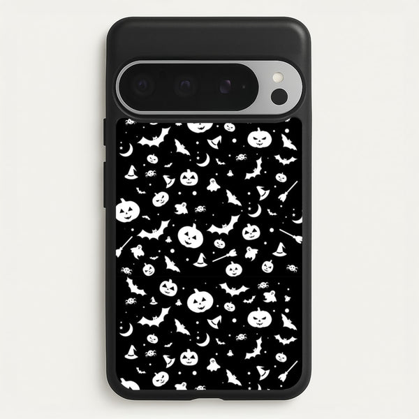 Black and White Halloween Pattern  -  Phone Case for Google Pixel 9 Pro XL