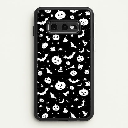 Black and White Halloween Pattern  -  Phone Case for Galaxy S10e