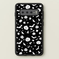 Black and White Halloween Pattern  -  Phone Case for Galaxy S10