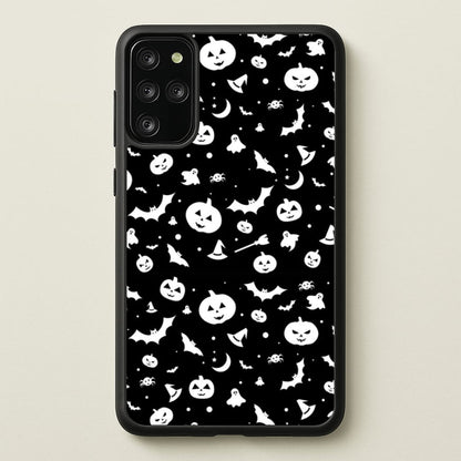 Black and White Halloween Pattern  -  Phone Case for Galaxy S20 Plus