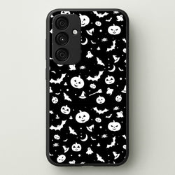 Black and White Halloween Pattern  -  Phone Case for Galaxy A35