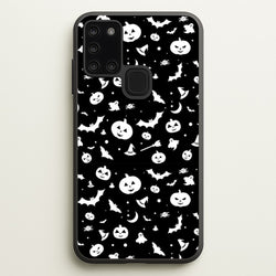 Black and White Halloween Pattern  -  Phone Case for Galaxy A21s