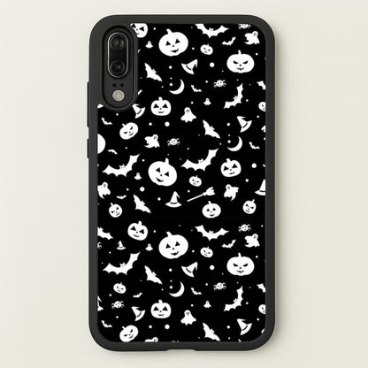 Black and White Halloween Pattern  -  Phone Case for Huawei P20