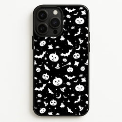 Black and White Halloween Pattern  -  Phone Case for iPhone 13 Pro Max