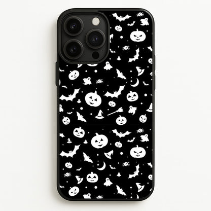 Black and White Halloween Pattern  -  Phone Case for iPhone 13 Pro Max