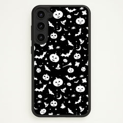 Black and White Halloween Pattern  -  Phone Case for Galaxy S23