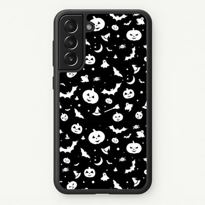 Black and White Halloween Pattern  -  Phone Case for Galaxy S22 Plus
