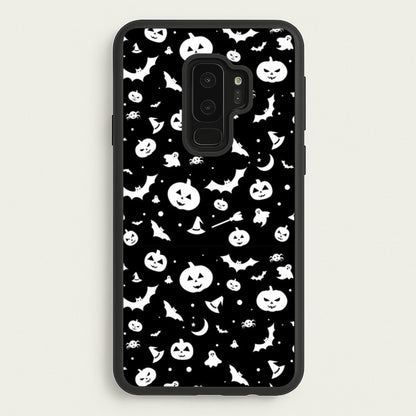 Black and White Halloween Pattern  -  Phone Case for Galaxy S9 Plus
