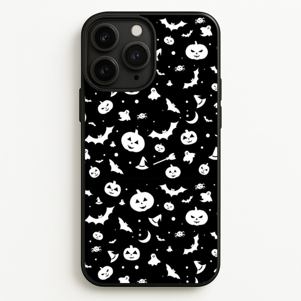 Black and White Halloween Pattern  -  Phone Case for iPhone 11 Pro Max