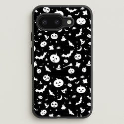 Black and White Halloween Pattern  -  Phone Case for Google Pixel 9a