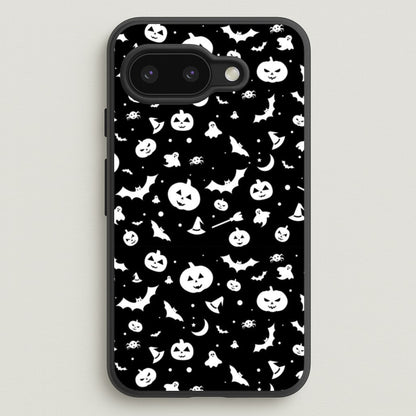 Black and White Halloween Pattern  -  Phone Case for Google Pixel 9a