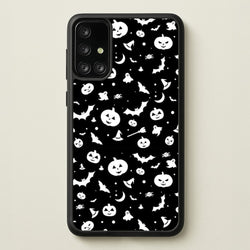 Black and White Halloween Pattern  -  Phone Case for Galaxy A71