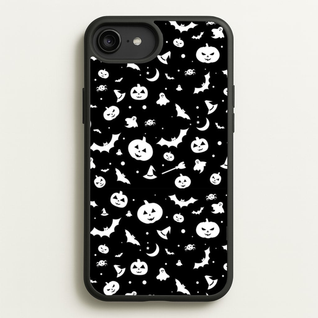 Black and White Halloween Pattern  -  Phone Case for iPhone 6 Plus / 7 Plus / 8 Plus