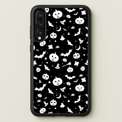Black and White Halloween Pattern  -  Phone Case for Huawei P20 Pro